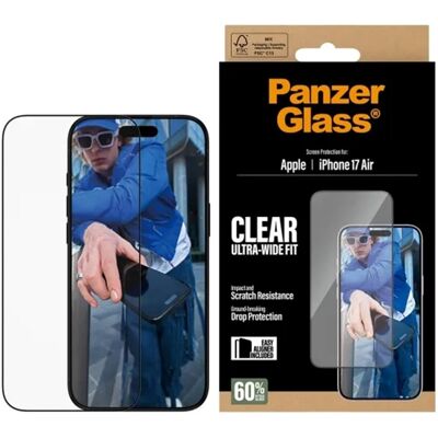 PanzerGlass Ultra-Wide Fit Anti-Bacterial Screenprotector incl. applicator voor de Apple iPhone Air PanzerGlass Ultra-Wide Fit Anti-Bacterial Screenprotector incl. applicator voor de Apple iPhone Air