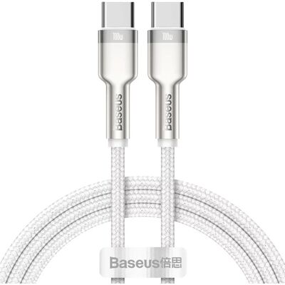 Baseus Cafule Series USB-C naar USB-C kabel - Metaal - 100 Watt - 1 meter - Wit Baseus Cafule Series USB-C naar USB-C kabel - Metaal - 100 Watt - 1 meter - Wit