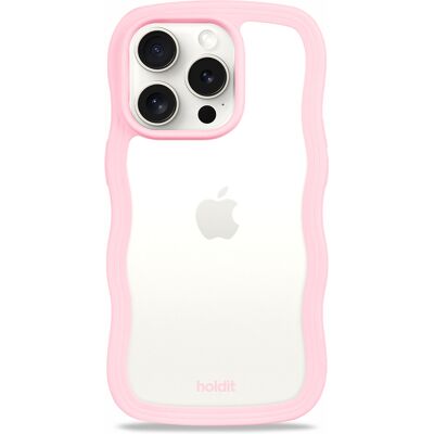 Holdit iPhone 15 Pro Max Wavy Roze - Telefoonhoesje Holdit iPhone 15 Pro Max Wavy Roze - Telefoonhoesje