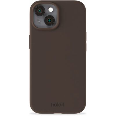 Holdit iPhone 15 Zacht Touch Siliconen Cover - Chocolade Holdit iPhone 15 Zacht Touch Siliconen Cover - Chocolade