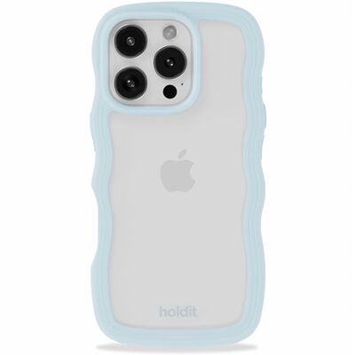 Holdit iPhone 16 Pro Max Wave Cover - Mineral Blue / Transparent - Telefoonhoesje Holdit iPhone 16 Pro Max Wave Cover - Mineral Blue / Transparent - Telefoonhoesje