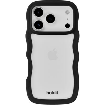 Holdit Wavy Case voor de Apple iPhone 17 Pro - Black / Transparent Holdit Wavy Case voor de Apple iPhone 17 Pro - Black / Transparent