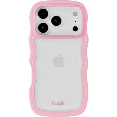Holdit Wavy Case voor de Apple iPhone 17 Pro Max - Transparent / Pink Holdit Wavy Case voor de Apple iPhone 17 Pro Max - Transparent / Pink