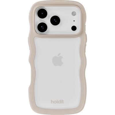 Holdit Wavy Case voor de Apple iPhone 17 Pro Max - Transparent / Light Beige Holdit Wavy Case voor de Apple iPhone 17 Pro Max - Transparent / Light Beige