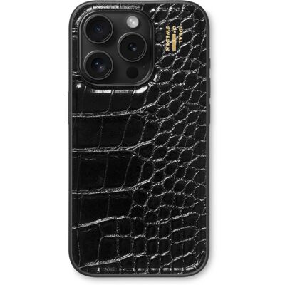 iDeal of Sweden Vegan Leather Backcover voor de Apple iPhone 15 Pro - Black Croco iDeal of Sweden Vegan Leather Backcover voor de Apple iPhone 15 Pro - Black Croco