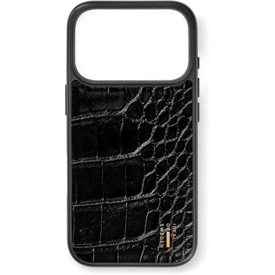 iDeal of Sweden Vegan Leather MagSafe Backcover voor de Apple iPhone 17 Pro - Black Croco iDeal of Sweden Vegan Leather MagSafe Backcover voor de Apple iPhone 17 Pro - Black Croco