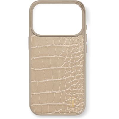 iDeal of Sweden Vegan Leather MagSafe Backcover voor de Apple iPhone 17 Pro - Warm Beige Croco iDeal of Sweden Vegan Leather MagSafe Backcover voor de Apple iPhone 17 Pro - Warm Beige Croco