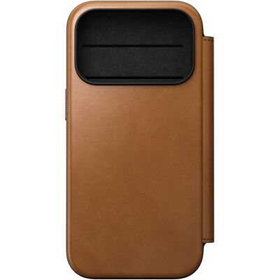 Nomad Modern Leather Folio Bookcase voor de Apple iPhone 18 Pro Max - English Tan Nomad Modern Leather Folio Bookcase voor de Apple iPhone 18 Pro Max - English Tan