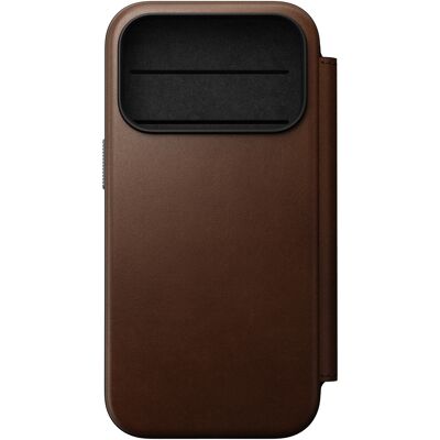 Nomad Modern Leather Folio Bookcase voor de Apple iPhone 18 Pro / 17 Pro - Brown Nomad Modern Leather Folio Bookcase voor de Apple iPhone 18 Pro / 17 Pro - Brown