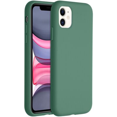 Accezz Liquid Silicone Backcover voor de Apple iPhone 11 - Donkergroen Accezz Liquid Silicone Backcover voor de Apple iPhone 11 - Donkergroen