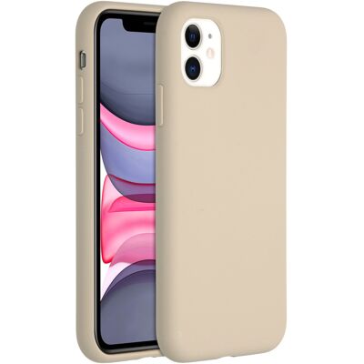 Accezz Liquid Silicone Backcover voor de Apple iPhone 11 - Stone Accezz Liquid Silicone Backcover voor de Apple iPhone 11 - Stone