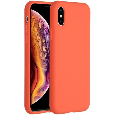 Accezz Liquid Silicone Backcover voor de Apple iPhone X / Xs - Nectarine Accezz Liquid Silicone Backcover voor de Apple iPhone X / Xs - Nectarine