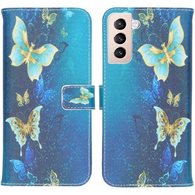 imoshion Design Softcase Bookcase voor de Samsung Galaxy S21 Plus - Blue Butterfly imoshion Design Softcase Bookcase voor de Samsung Galaxy S21 Plus - Blue Butterfly