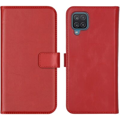 Selencia Echt Leren Bookcase voor de Samsung Galaxy A12 - Rood Selencia Echt Leren Bookcase voor de Samsung Galaxy A12 - Rood