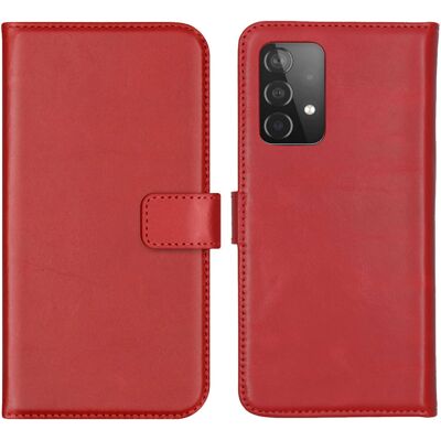 Selencia Echt Leren Bookcase voor de Samsung Galaxy A52(s) (5G/4G) - Rood Selencia Echt Leren Bookcase voor de Samsung Galaxy A52(s) (5G/4G) - Rood