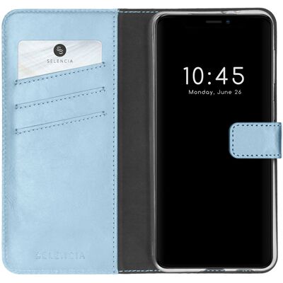 Selencia Echt Leren Bookcase voor de Apple iPhone 13 Mini - Air Blue Selencia Echt Leren Bookcase voor de Apple iPhone 13 Mini - Air Blue