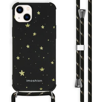 imoshion Design hoesje met koord voor de Apple iPhone 14 Plus - Stars Gold imoshion Design hoesje met koord voor de Apple iPhone 14 Plus - Stars Gold