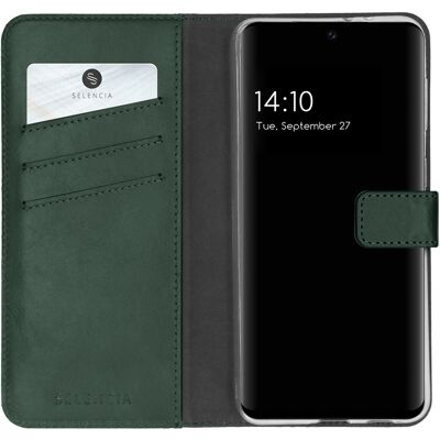Selencia Echt Leren Bookcase voor de Samsung Galaxy A32 (5G) - Groen Selencia Echt Leren Bookcase voor de Samsung Galaxy A32 (5G) - Groen
