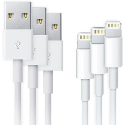 Smartphonehoesjes.nl 3x Lightning naar USB-kabel - 1 meter - Wit Smartphonehoesjes.nl 3x Lightning naar USB-kabel - 1 meter - Wit
