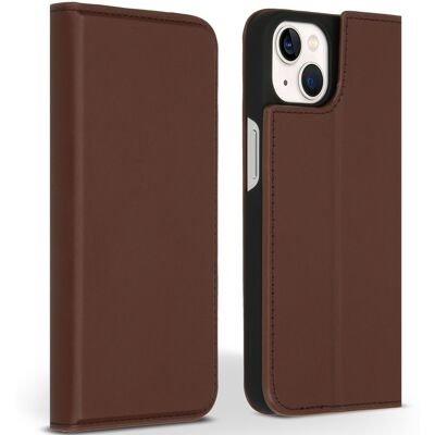 Accezz Premium Leather Slim Bookcase voor de Apple iPhone 13 - Bruin Accezz Premium Leather Slim Bookcase voor de Apple iPhone 13 - Bruin