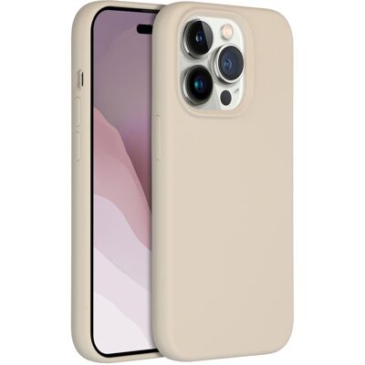 Accezz Liquid Silicone Backcover voor de Apple iPhone 14 Pro - Stone Accezz Liquid Silicone Backcover voor de Apple iPhone 14 Pro - Stone