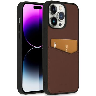 Accezz Premium Leather Card Slot Backcover voor de Apple iPhone 14 Pro Max - Bruin Accezz Premium Leather Card Slot Backcover voor de Apple iPhone 14 Pro Max - Bruin