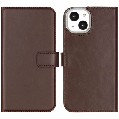 Selencia Echt Leren Bookcase voor de Apple iPhone 14 - Bruin Selencia Echt Leren Bookcase voor de Apple iPhone 14 - Bruin
