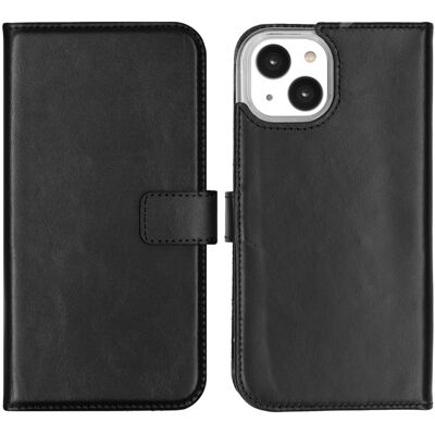 Selencia Echt Leren Bookcase voor de Apple iPhone 14 - Zwart Selencia Echt Leren Bookcase voor de Apple iPhone 14 - Zwart