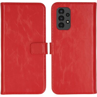 Selencia Echt Leren Bookcase voor de Samsung Galaxy A13 (4G) - Rood Selencia Echt Leren Bookcase voor de Samsung Galaxy A13 (4G) - Rood