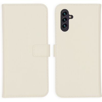 Selencia Echt Leren Bookcase voor de Samsung Galaxy A13 (5G) / A04s - Greige Selencia Echt Leren Bookcase voor de Samsung Galaxy A13 (5G) / A04s - Greige