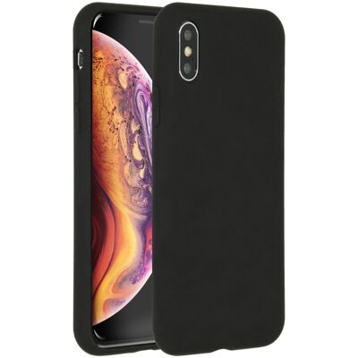 Accezz Liquid Silicone Backcover voor de Apple iPhone X / Xs - Zwart Accezz Liquid Silicone Backcover voor de Apple iPhone X / Xs - Zwart