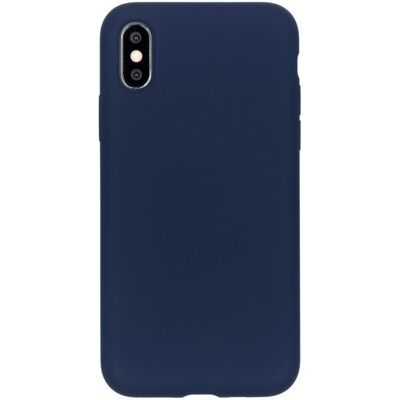 Accezz Liquid Silicone Backcover voor de Apple iPhone X / Xs - Donkerblauw Accezz Liquid Silicone Backcover voor de Apple iPhone X / Xs - Donkerblauw