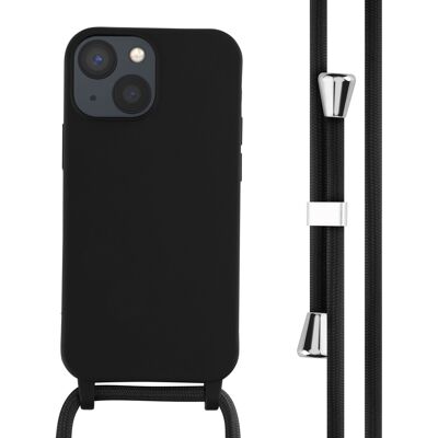 imoshion Siliconen hoesje met koord voor de Apple iPhone 13 Mini - Zwart imoshion Siliconen hoesje met koord voor de Apple iPhone 13 Mini - Zwart