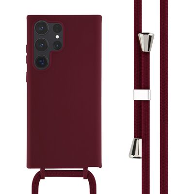 imoshion Siliconen hoesje met koord voor de Samsung Galaxy S23 Ultra - Donkerrood imoshion Siliconen hoesje met koord voor de Samsung Galaxy S23 Ultra - Donkerrood