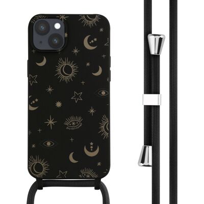 imoshion Siliconen design hoesje met koord voor de Apple iPhone 14 Plus - Sky Black imoshion Siliconen design hoesje met koord voor de Apple iPhone 14 Plus - Sky Black