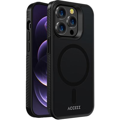 Accezz Rugged Frosted MagSafe Backcover voor de Apple iPhone 14 Pro - Zwart Accezz Rugged Frosted MagSafe Backcover voor de Apple iPhone 14 Pro - Zwart