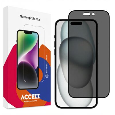 Accezz Gehard Glas Privacy Screenprotector voor de Apple iPhone 14 Pro / 15 / 16 Accezz Gehard Glas Privacy Screenprotector voor de Apple iPhone 14 Pro / 15 / 16