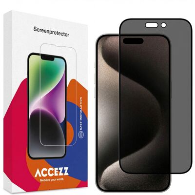 Accezz Gehard Glas Privacy Screenprotector voor de Apple iPhone 15 Pro Accezz Gehard Glas Privacy Screenprotector voor de Apple iPhone 15 Pro