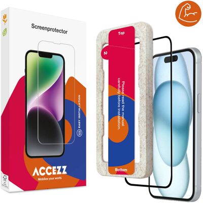 Accezz Triple Strong Full Cover Glas Screenprotector met applicator voor de Apple iPhone 14 Pro Max / 15 Plus / 16 Plus - Transparant Accezz Triple Strong Full Cover Glas Screenprotector met applicator voor de Apple iPhone 14 Pro Max / 15 Plus / 16 Plus - Transparant