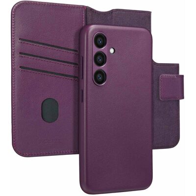 Accezz Leather Bookcase 2-in-1 met MagSafe voor de Samsung Galaxy S24 - Heath Purple Accezz Leather Bookcase 2-in-1 met MagSafe voor de Samsung Galaxy S24 - Heath Purple