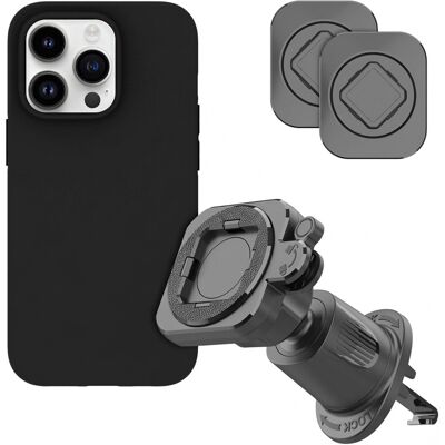 Accezz EasyLock telefoonhouder auto - inclusief hoesje voor de Apple iPhone 15 Pro - Ventilatierooster - 360 graden draaibaar - Zwartckers + Color Backcover voor de Apple iPhone 15 Pro Accezz EasyLock telefoonhouder auto - inclusief hoesje voor de Apple iPhone 15 Pro - Ventilatierooster - 360 graden draaibaar - Zwartckers + Color Backcover voor de Apple iPhone 15 Pro