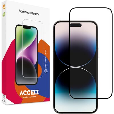 Accezz Gehard Glas Full Cover Screenprotector voor de Apple iPhone 14 Pro / 15 / 16 Accezz Gehard Glas Full Cover Screenprotector voor de Apple iPhone 14 Pro / 15 / 16