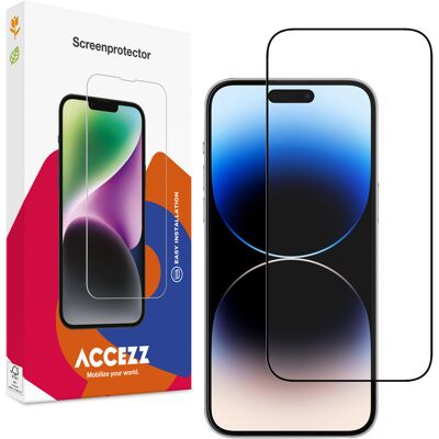 Accezz Gehard Glas Full Cover Screenprotector voor de Apple iPhone 15 Pro Accezz Gehard Glas Full Cover Screenprotector voor de Apple iPhone 15 Pro