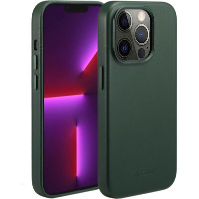 Accezz MagSafe Leather Backcover voor de Apple iPhone 13 Pro - Cedar Green Accezz MagSafe Leather Backcover voor de Apple iPhone 13 Pro - Cedar Green