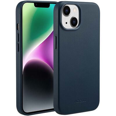 Accezz MagSafe Leather Backcover voor de Apple iPhone 14 - Nightfall Blue Accezz MagSafe Leather Backcover voor de Apple iPhone 14 - Nightfall Blue