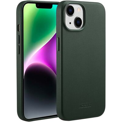 Accezz MagSafe Leather Backcover voor de Apple iPhone 14 - Cedar Green Accezz MagSafe Leather Backcover voor de Apple iPhone 14 - Cedar Green