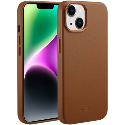 Accezz MagSafe Leather Backcover voor de Apple iPhone 14 - Sienna Brown Accezz MagSafe Leather Backcover voor de Apple iPhone 14 - Sienna Brown