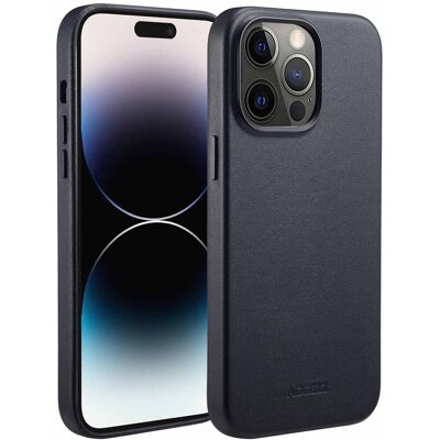 Accezz MagSafe Leather Backcover voor de Apple iPhone 14 Pro Max - Onyx Black Accezz MagSafe Leather Backcover voor de Apple iPhone 14 Pro Max - Onyx Black