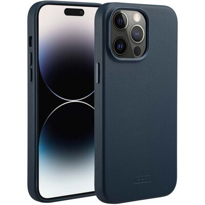 Accezz MagSafe Leather Backcover voor de Apple iPhone 14 Pro Max - Nightfall Blue Accezz MagSafe Leather Backcover voor de Apple iPhone 14 Pro Max - Nightfall Blue