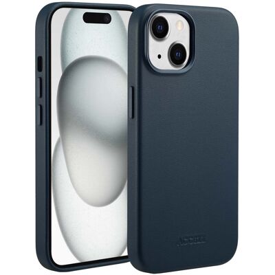 Accezz MagSafe Leather Backcover voor de Apple iPhone 15 - Nightfall Blue Accezz MagSafe Leather Backcover voor de Apple iPhone 15 - Nightfall Blue